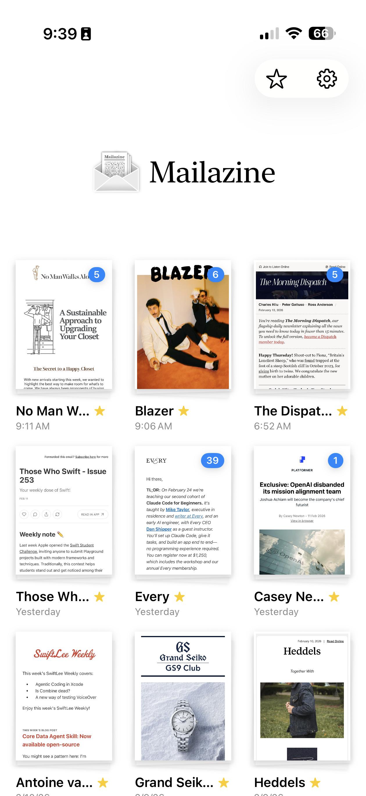 Mailazine app screenshot